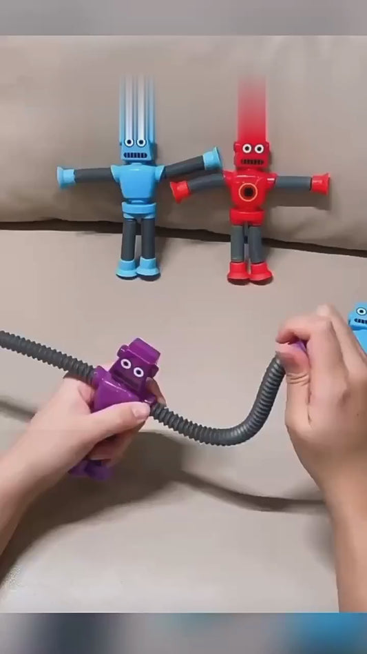 Children Suction Cup Toys Pop Tubes Stress Relief Telescopic Robot Toy